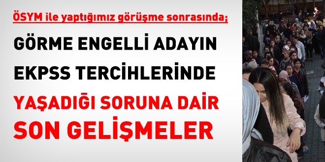Engelli adayın öğrenim seviyesi değişmiş!