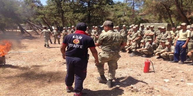 Sınır birliklerine yangın eğitimi