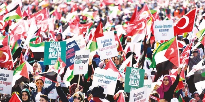 Arap basınında Yenikapı'daki 'Büyük Kudüs Mitingi'