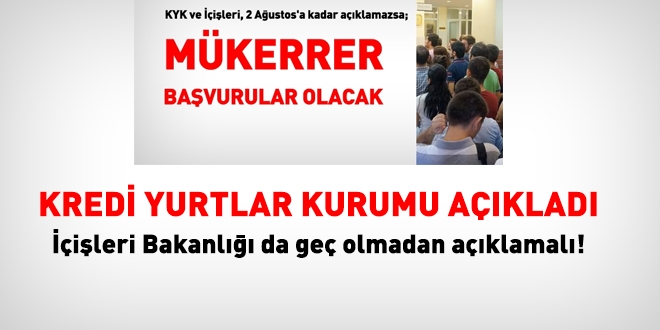 KYK, mlakat sonularn aklad