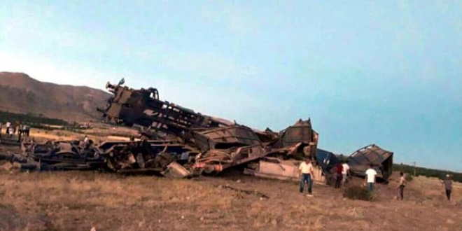 Elaz'da tren kazas nedeniyle oluan aksama gn ierisinde ulama alacak