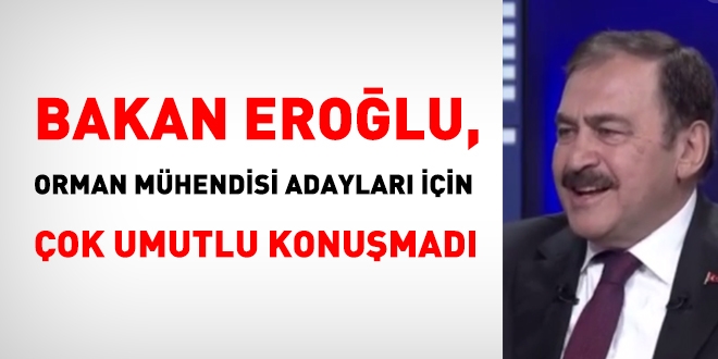 Eroğlu, orman mühendisleri için pek umutlu konuşmadı