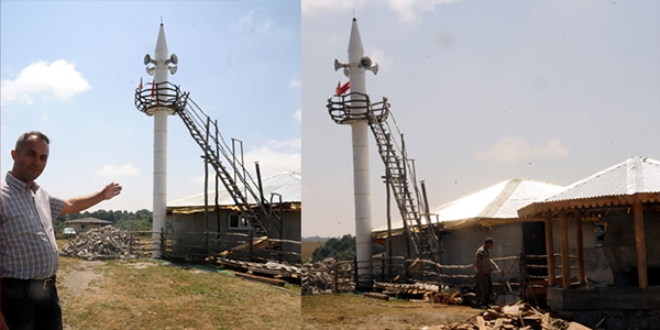 Minaresi varilden, merdiveni ağaçtan!