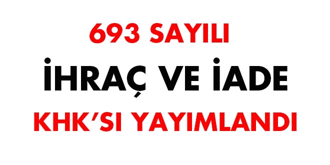 693 sayl hra ve ade KHK's yaymland