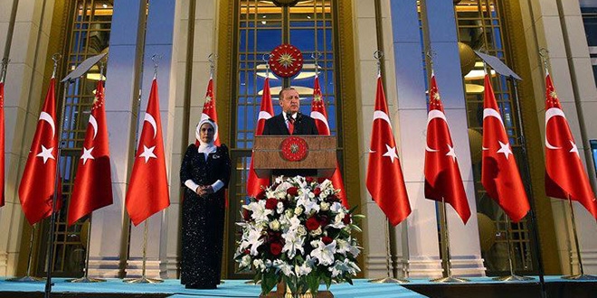 Külliyedeki resepsiyona Eren Bülbül'ün ailesi de katıldı
