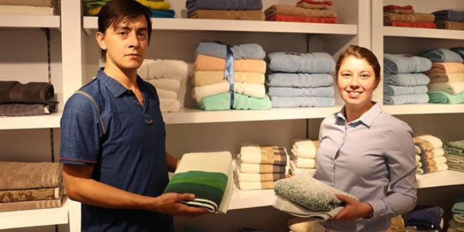 Denizli'den ABD'ye yapılan havlu ihracatı