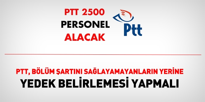 PTT, bölüm şartını sağlayamayanların yerine yedek belirlemeli