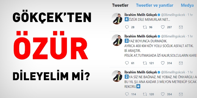 Melih Gkek, eletiri ieren haberden dolay, memurlar.net'in zr dilemesini istedi