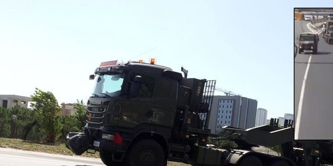 TEM'de onlarca aralk askeri konvoy