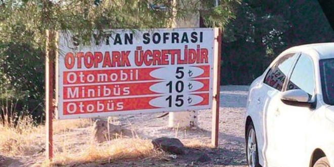 Ayvalk'n simgesi eytan Sofras'nda otopark terr