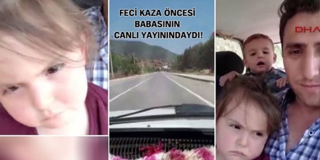 Minik Nisa'nın kazada ölmeden önceki görüntüleri yürek burktu