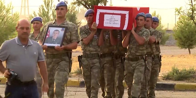Mardin'de şehit asker için tören düzenlendi
