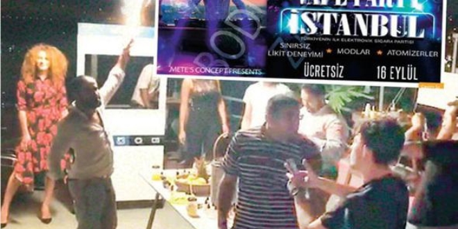 'Sınırsız elektronik sigara' partisine baskın, 800 kişiye ceza