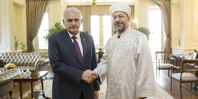 Yıldırım, Diyanet İşleri Başkanı Erbaş'ı kabul etti