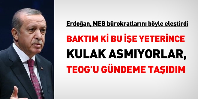 'Baktım ki kulak asmıyorlar, TEOG'u gündeme taşıdım'