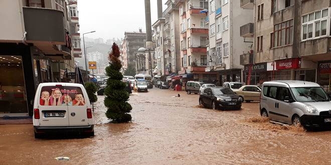 Artvin'de iddetli ya, su basknlarna neden oldu