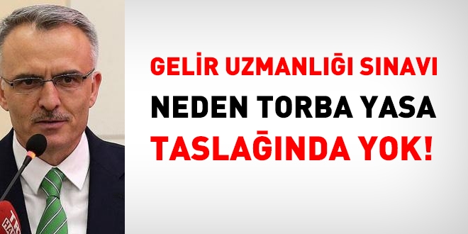 Gelir uzmanlığı özel sınavı neden torba yasada yok!