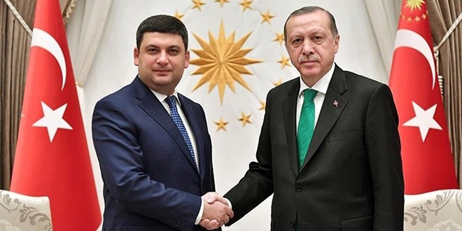 Erdoğan, Ukrayna Başbakanı Groysman'ı kabul etti