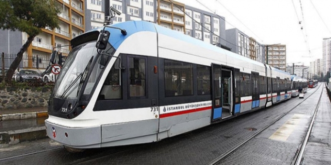 İstanbul'da Tramvay hattında arıza meydana geldi