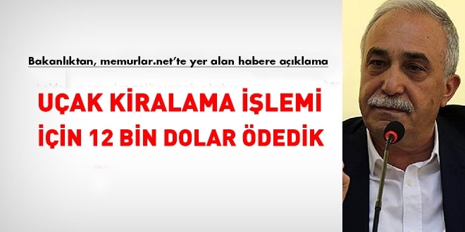 Fakıbaba'dan, memurlar.net'te yer alan uçak kiralama haberi için açıklama