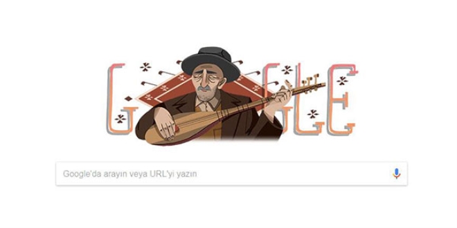 Google Aşık Veysel'e özel doodle yaptı