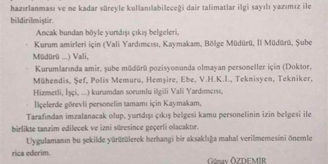 Edirne'de memurlara, yurt dışına çıkışta 'yıllık