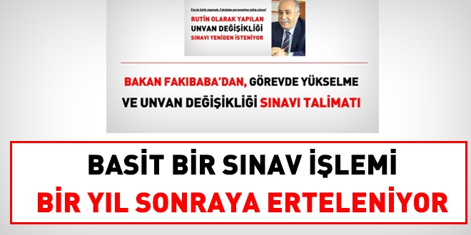 Tarım Bakanlığı unvan değişikliği sınavını 2018 yılı sonuna atıyor
