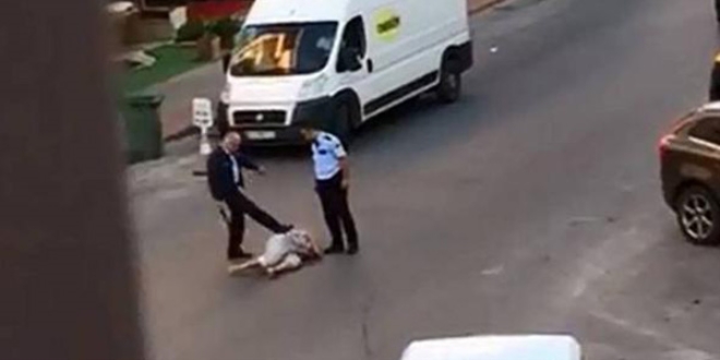 Kırgız kadını döven polis tahliye edildi