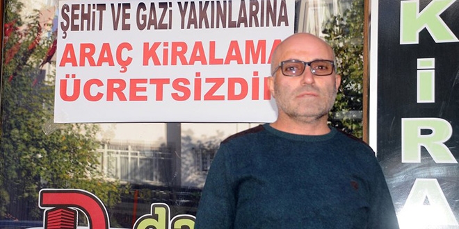 Şehit aileleri ve gazilere ücretsiz kiralık araç hizmeti