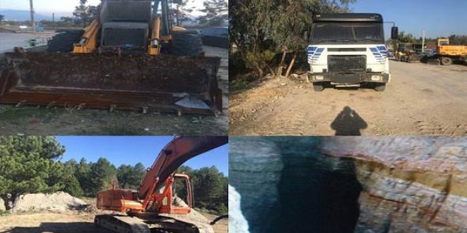 2 ekskavatör, 1 kepçe... Kaçakçılar belediye gibi çalışmış!