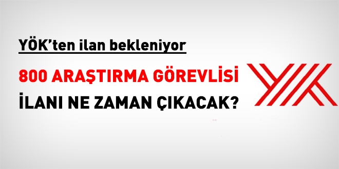 800 araştırma görevlisi ilanı ne zaman çıkacak?