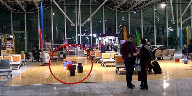 Hatay Havalimanı'nı su bastı