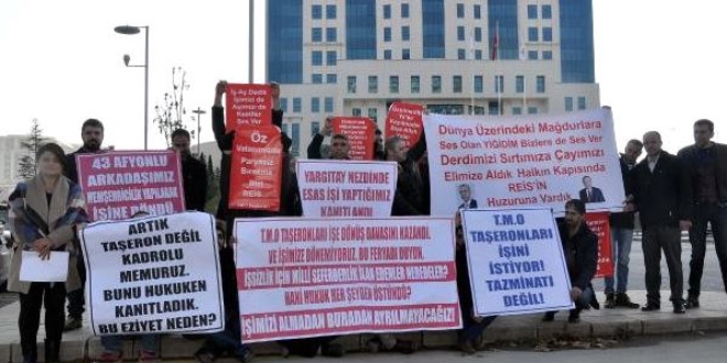 TMO'nun eski işçileri, Bakanlık önünde eylem yaptı