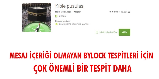 Mesaj içeriği olmayan Bylock tespitleri için çok önemli bir tespit daha