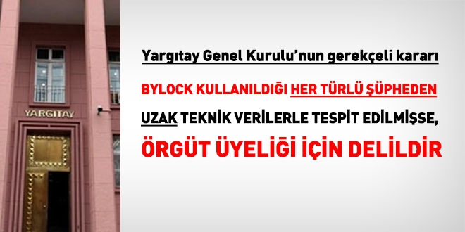 Yargıtay'ın 'Bylock' kararı gerekçesinde, 'her türlü şüpheden uzak' ayrıntısı
