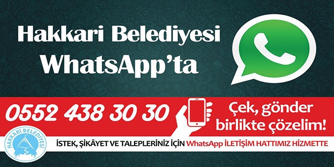 Hakkari Belediyesi 'WhatsApp iletişim hattı' kurdu