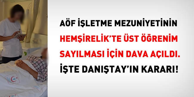 AÖF işletme mezuniyeti Hemşireler için üst öğrenim olarak kabul edilebilir mi?