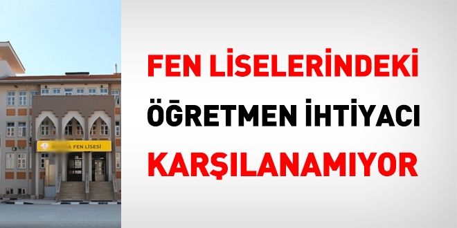 Fen Liselerine öğretmen atanamaz hale geldi
