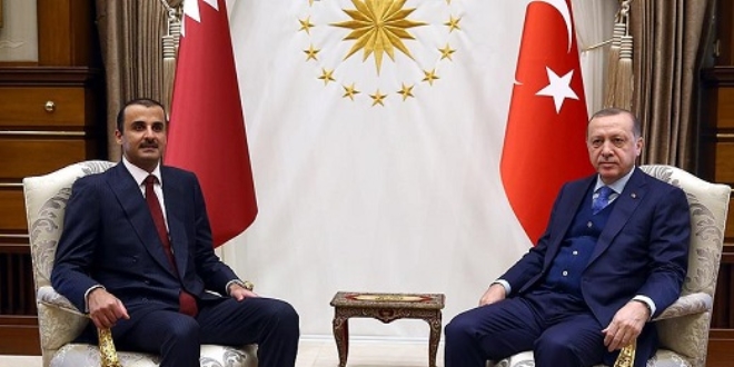 Cumhurbakan Erdoan Katar Emiri ile grt