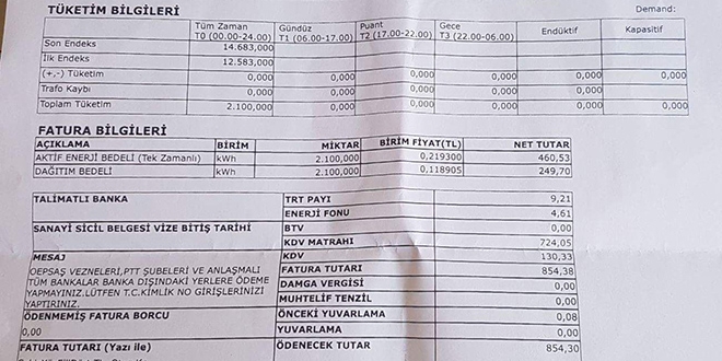 854 TL'lik elektrik faturası yapılan itiraz sonuç verdi