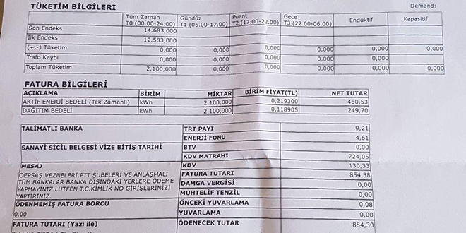 854 TL'lik elektrik faturas yaplan itiraz sonu verdi