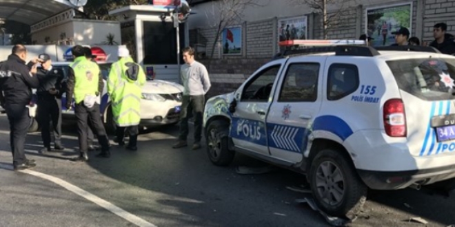 Beşiktaş'ta trafik kazası: 1 polis yaralı