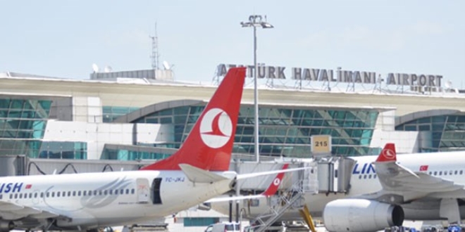 Atatrk Havaliman'n 3 milyon 14 bin 514 yolcu kulland