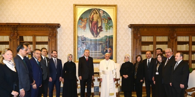 Erdoğan-Papa görüşmesi sona erdi