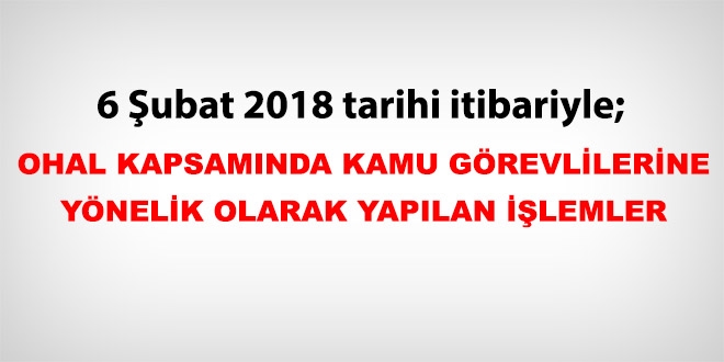 6 ubat  2018 tarihi itibariyle haklarnda ilem yaplan kamu personeli