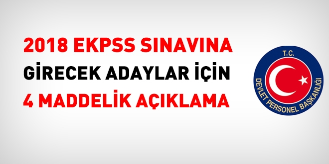 DPB'den, 2018 EKPSS'ye girecek adaylar iin 4 maddelik uyar