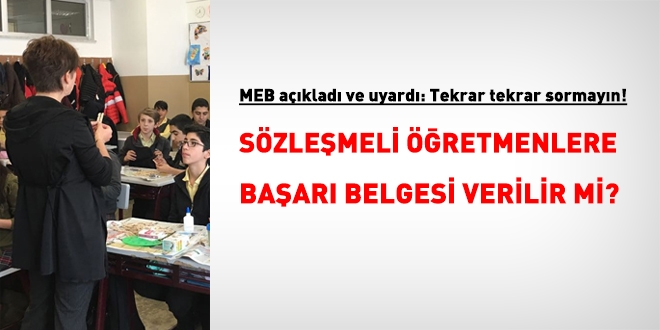 MEB açıkladı ve uyardı: Sözleşmeli öğretmene başarı belgesi verilmez, tekrar tekrar sormayın!