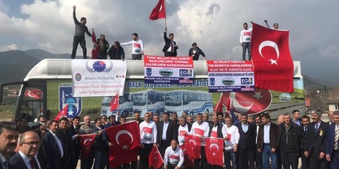 Halk otobüsçülerden Mehmetçik'e destek