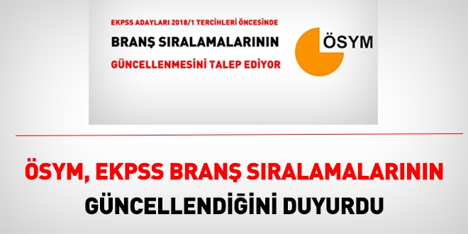 SYM, EKPSS bran sralamalarn gncelledi