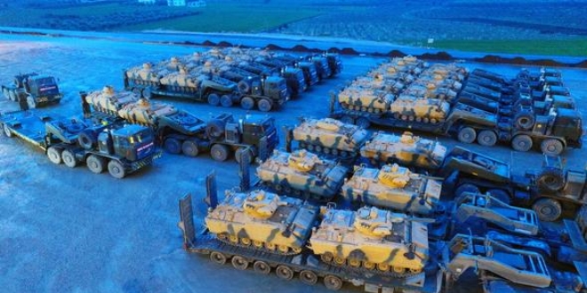 Takviye amaçlı gönderilen askeri araçlar Hatay'a geldi
